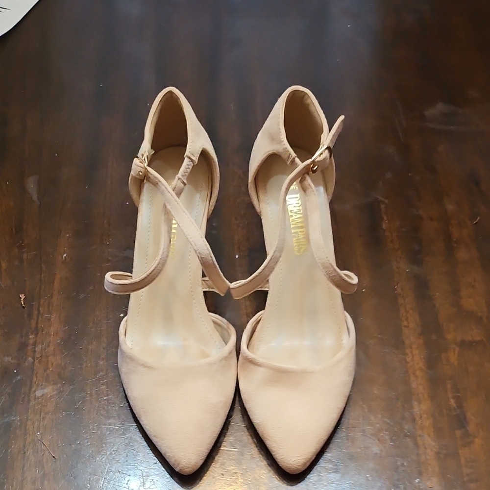 Dream Pairs Beige Strappy Heels
